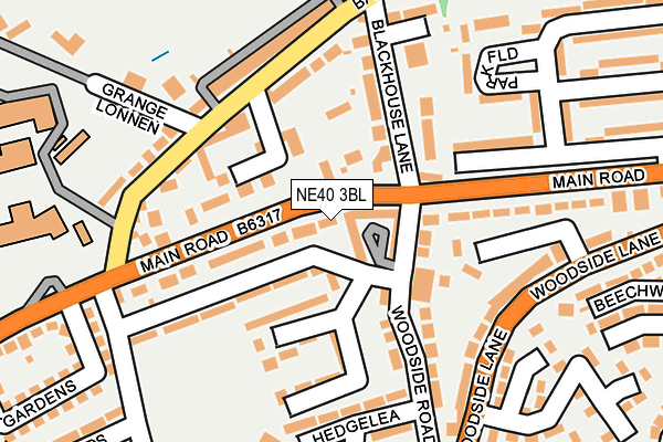 NE40 3BL map - OS OpenMap – Local (Ordnance Survey)