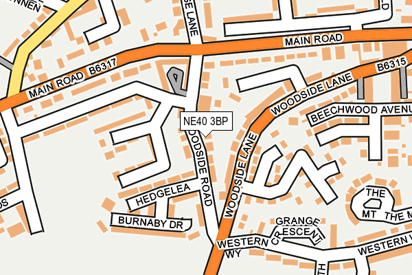 NE40 3BP map - OS OpenMap – Local (Ordnance Survey)