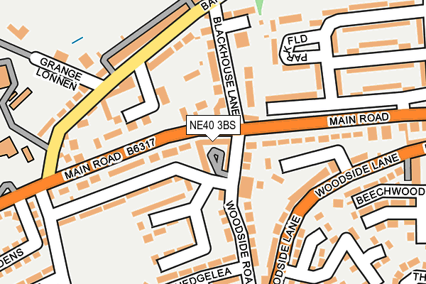 NE40 3BS map - OS OpenMap – Local (Ordnance Survey)