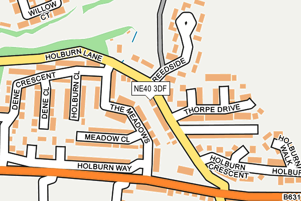 NE40 3DF map - OS OpenMap – Local (Ordnance Survey)