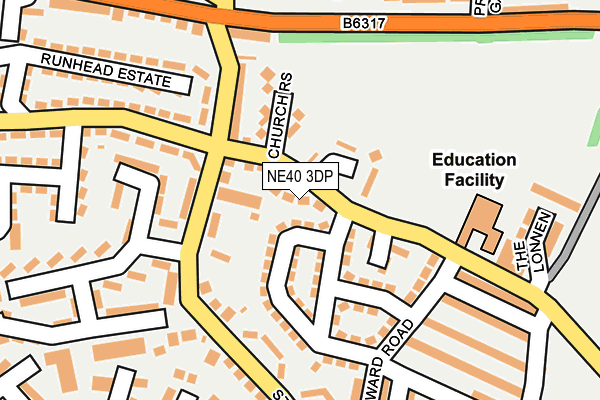 NE40 3DP map - OS OpenMap – Local (Ordnance Survey)