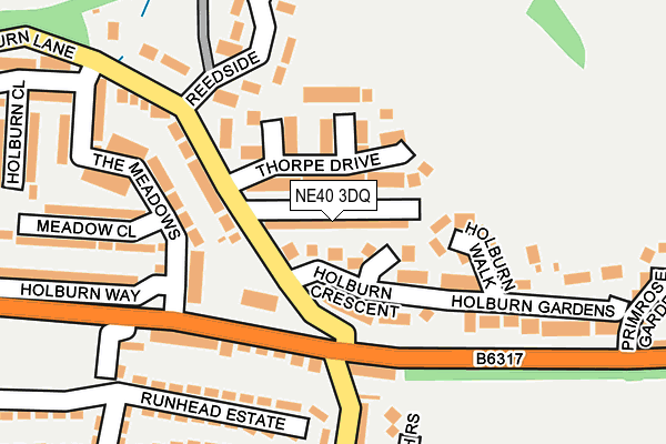 NE40 3DQ map - OS OpenMap – Local (Ordnance Survey)