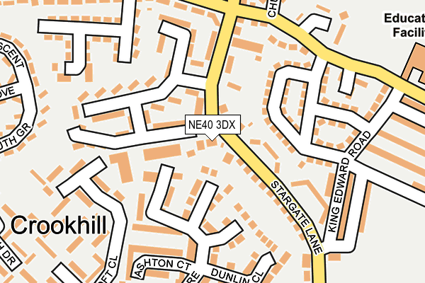 NE40 3DX map - OS OpenMap – Local (Ordnance Survey)