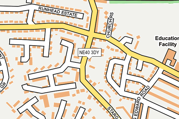 NE40 3DY map - OS OpenMap – Local (Ordnance Survey)