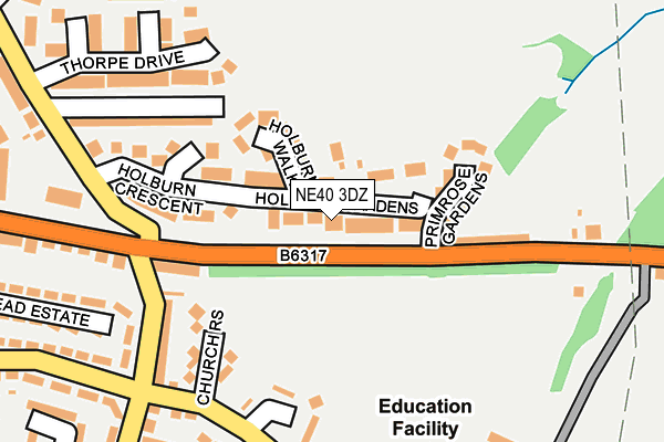 NE40 3DZ map - OS OpenMap – Local (Ordnance Survey)