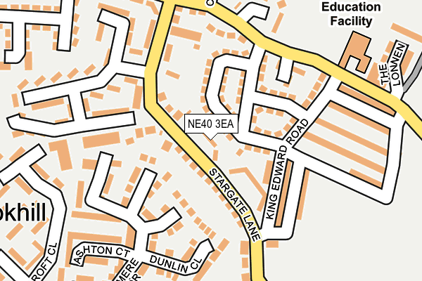 NE40 3EA map - OS OpenMap – Local (Ordnance Survey)