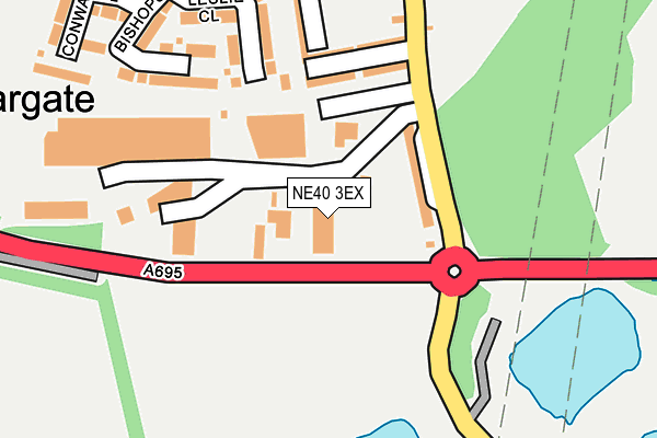 NE40 3EX map - OS OpenMap – Local (Ordnance Survey)