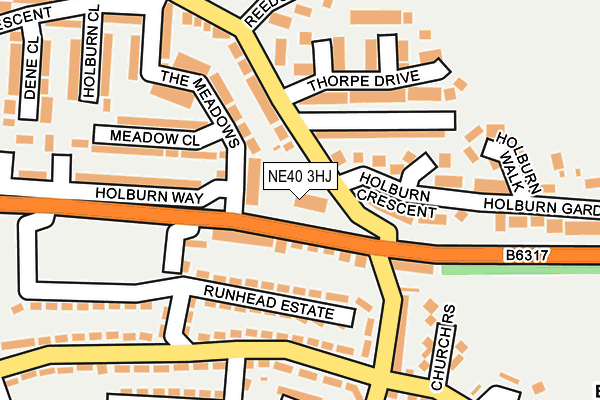 NE40 3HJ map - OS OpenMap – Local (Ordnance Survey)