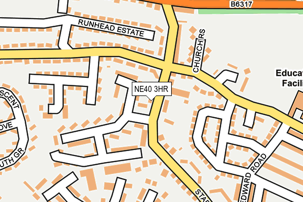 NE40 3HR map - OS OpenMap – Local (Ordnance Survey)