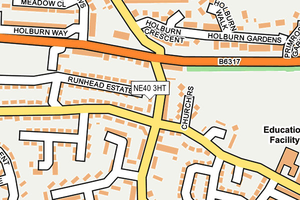 NE40 3HT map - OS OpenMap – Local (Ordnance Survey)