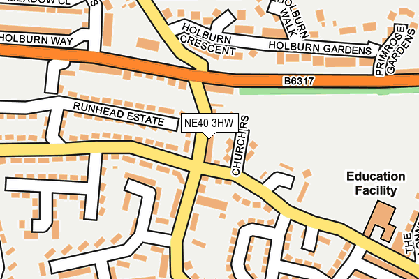 NE40 3HW map - OS OpenMap – Local (Ordnance Survey)