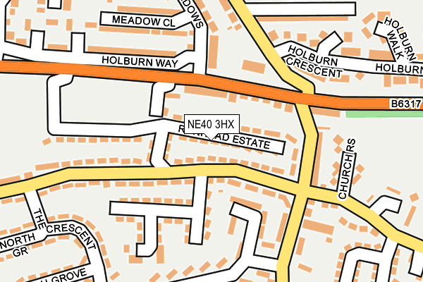 NE40 3HX map - OS OpenMap – Local (Ordnance Survey)