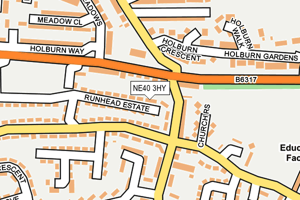 NE40 3HY map - OS OpenMap – Local (Ordnance Survey)