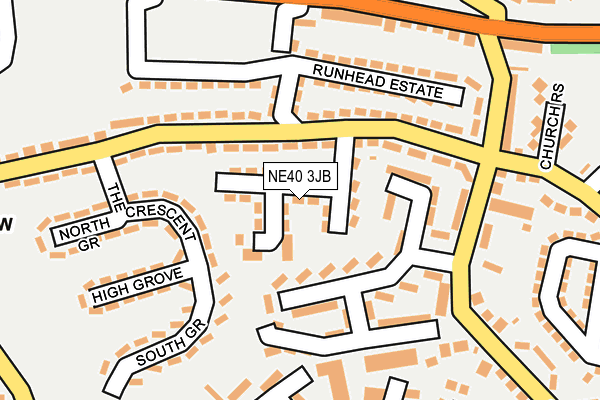 NE40 3JB map - OS OpenMap – Local (Ordnance Survey)