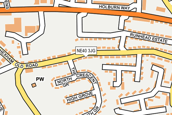 NE40 3JG map - OS OpenMap – Local (Ordnance Survey)