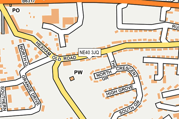 NE40 3JQ map - OS OpenMap – Local (Ordnance Survey)