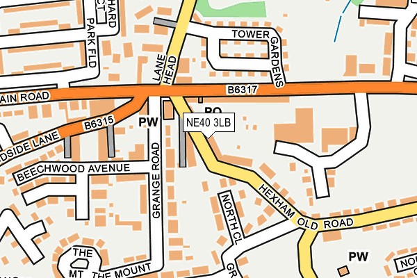 NE40 3LB map - OS OpenMap – Local (Ordnance Survey)