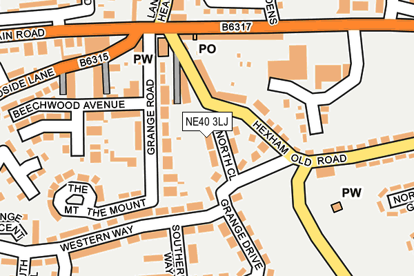 NE40 3LJ map - OS OpenMap – Local (Ordnance Survey)