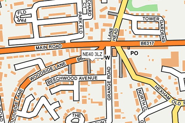 NE40 3LZ map - OS OpenMap – Local (Ordnance Survey)