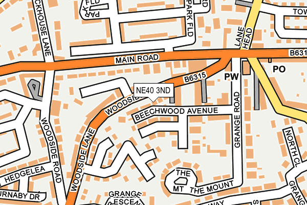 NE40 3ND map - OS OpenMap – Local (Ordnance Survey)