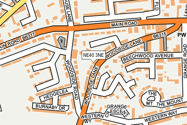 NE40 3NE map - OS OpenMap – Local (Ordnance Survey)