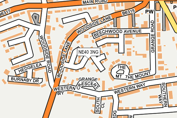 NE40 3NG map - OS OpenMap – Local (Ordnance Survey)