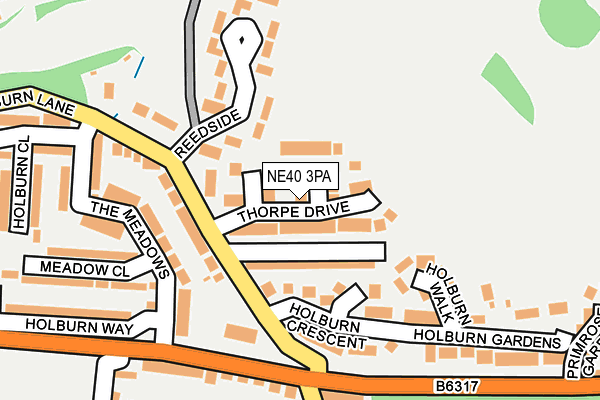 NE40 3PA map - OS OpenMap – Local (Ordnance Survey)