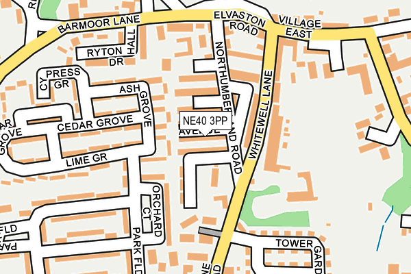 NE40 3PP map - OS OpenMap – Local (Ordnance Survey)