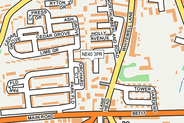 NE40 3PR map - OS OpenMap – Local (Ordnance Survey)