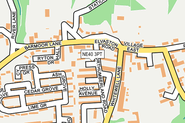 NE40 3PT map - OS OpenMap – Local (Ordnance Survey)