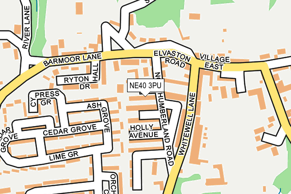 NE40 3PU map - OS OpenMap – Local (Ordnance Survey)