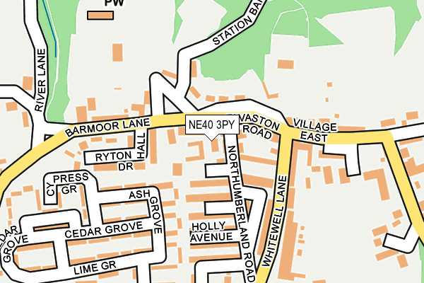 NE40 3PY map - OS OpenMap – Local (Ordnance Survey)