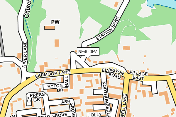 NE40 3PZ map - OS OpenMap – Local (Ordnance Survey)