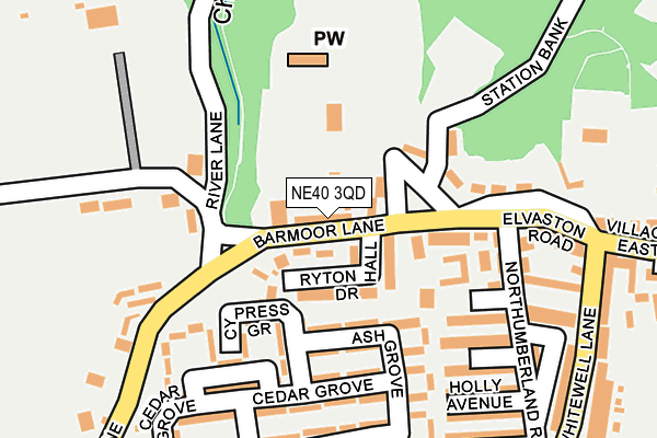 NE40 3QD map - OS OpenMap – Local (Ordnance Survey)