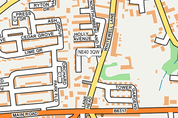 NE40 3QW map - OS OpenMap – Local (Ordnance Survey)