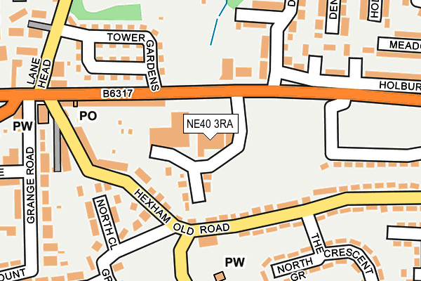 NE40 3RA map - OS OpenMap – Local (Ordnance Survey)