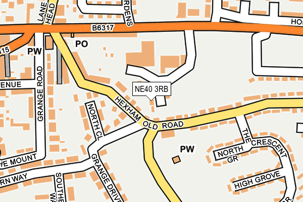 NE40 3RB map - OS OpenMap – Local (Ordnance Survey)