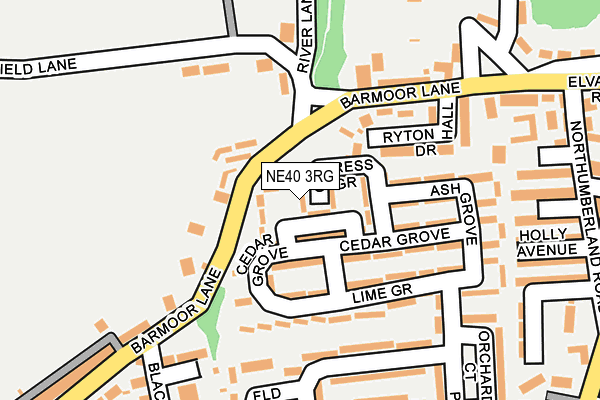NE40 3RG map - OS OpenMap – Local (Ordnance Survey)