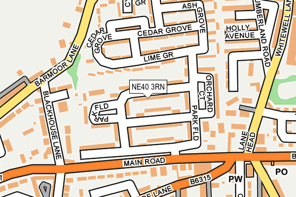 NE40 3RN map - OS OpenMap – Local (Ordnance Survey)
