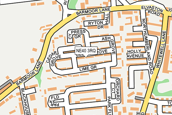 NE40 3RQ map - OS OpenMap – Local (Ordnance Survey)