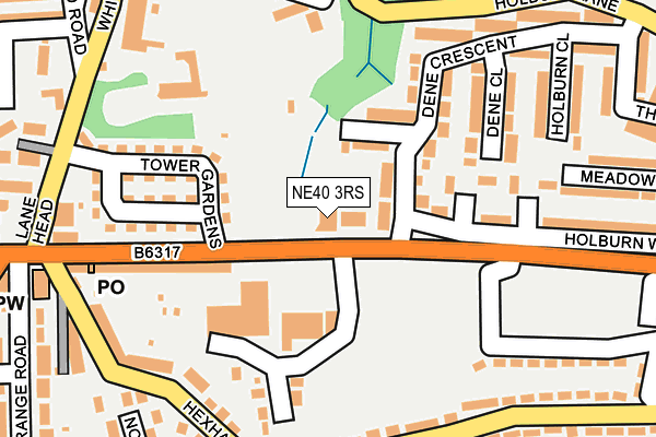 NE40 3RS map - OS OpenMap – Local (Ordnance Survey)