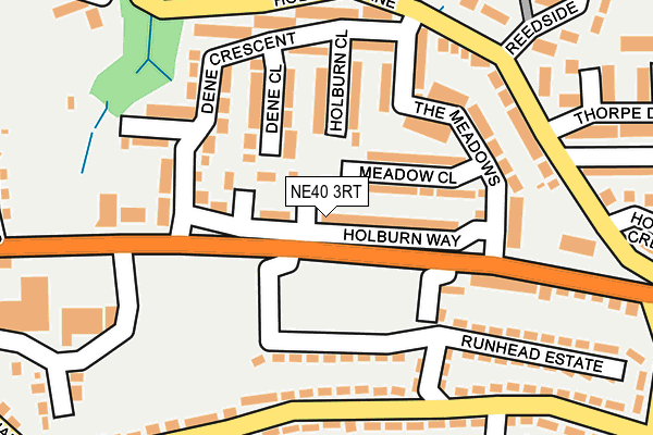 NE40 3RT map - OS OpenMap – Local (Ordnance Survey)