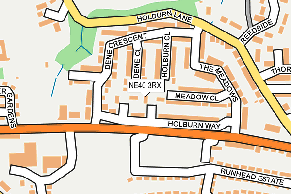 NE40 3RX map - OS OpenMap – Local (Ordnance Survey)