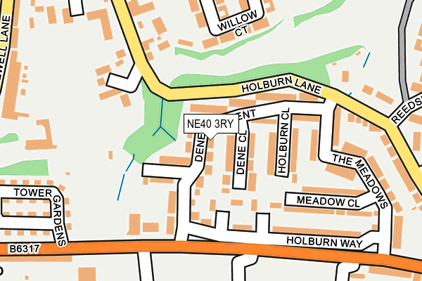 NE40 3RY map - OS OpenMap – Local (Ordnance Survey)
