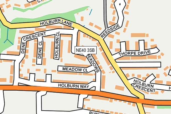 NE40 3SB map - OS OpenMap – Local (Ordnance Survey)