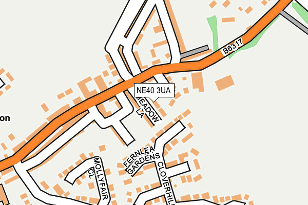 NE40 3UA map - OS OpenMap – Local (Ordnance Survey)