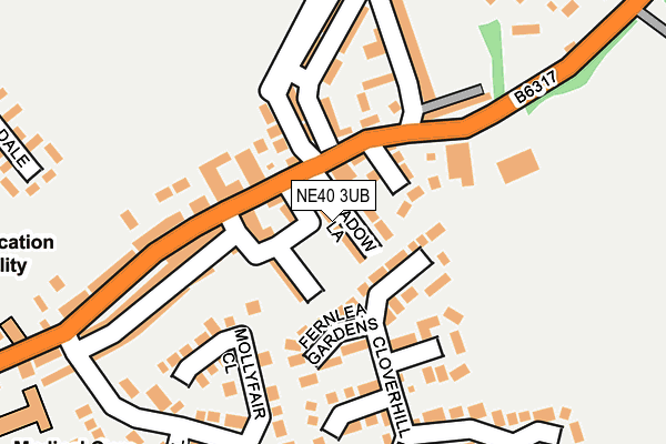 NE40 3UB map - OS OpenMap – Local (Ordnance Survey)