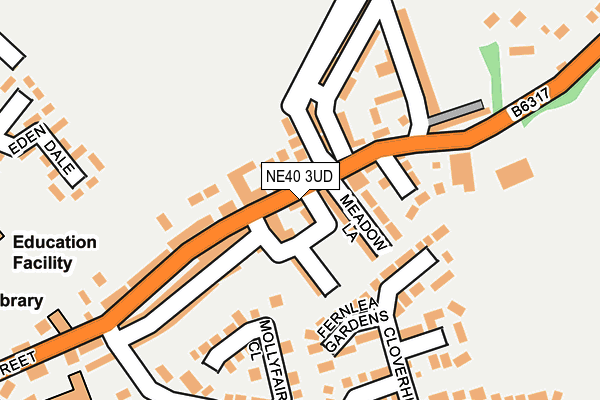 NE40 3UD map - OS OpenMap – Local (Ordnance Survey)