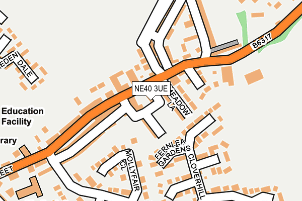 NE40 3UE map - OS OpenMap – Local (Ordnance Survey)