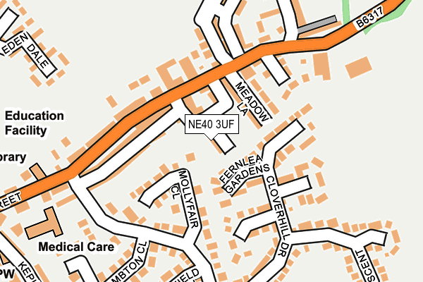 NE40 3UF map - OS OpenMap – Local (Ordnance Survey)